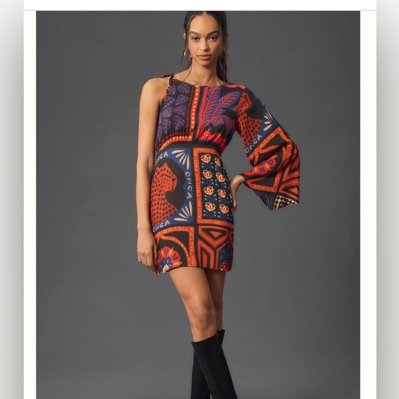 Farm Rio One-Shoulder Mini-Dres - Picture 1 of 8